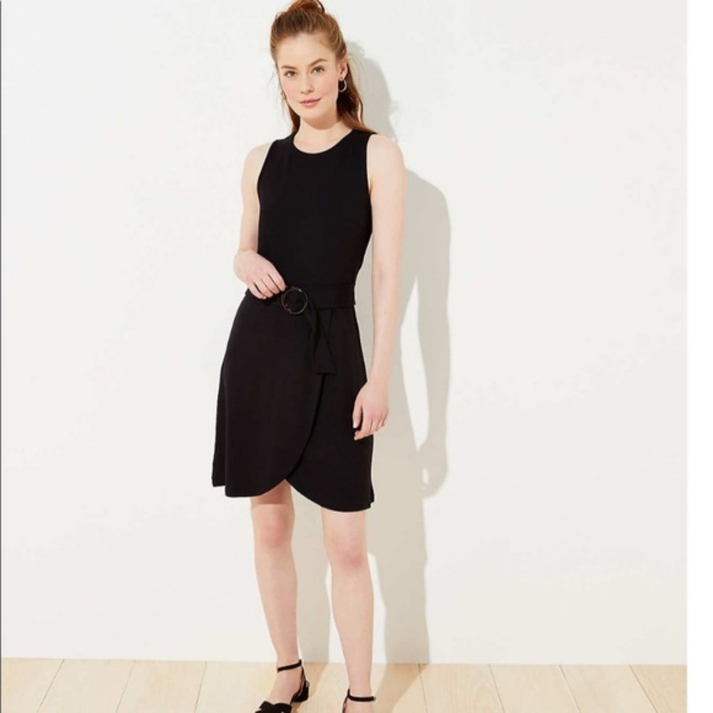 Tortoiseshell Buckle Belted Wrap Dress